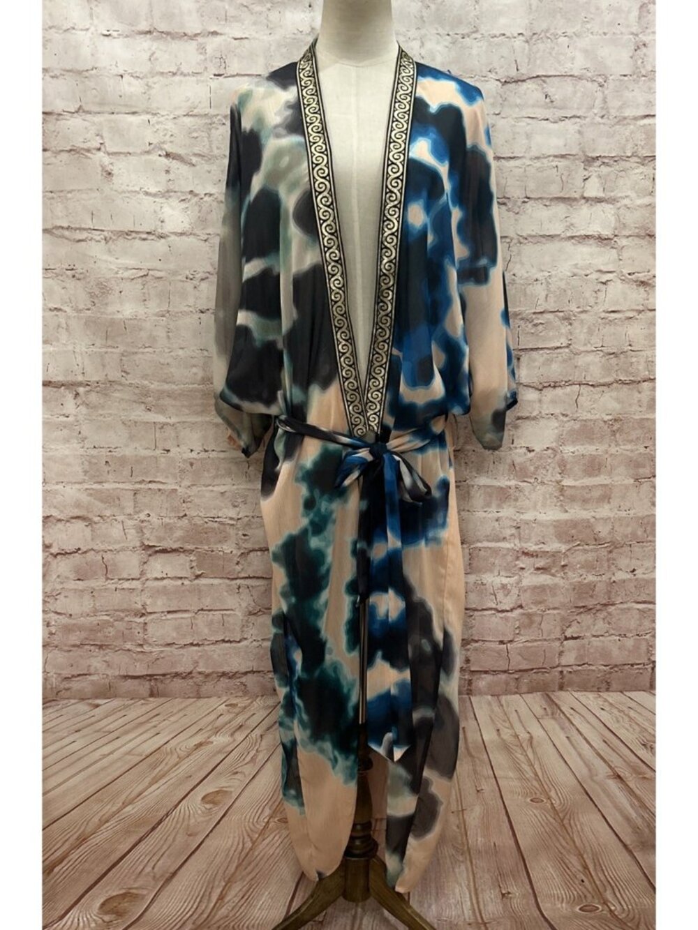 Suki So Sheer Greek Goddess Kimono Robe One Size Tie Belt